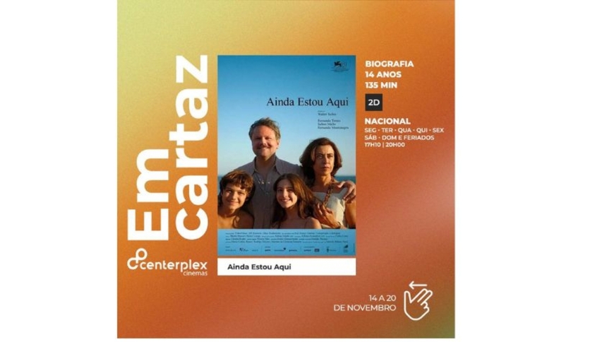 Imagem JPG, Centerplex e as estreias das telonas: “Milagre Vivo”, “Gladiador 2” e “Pássaro Branco”, além aclamado “Ainda Estou Aqui”