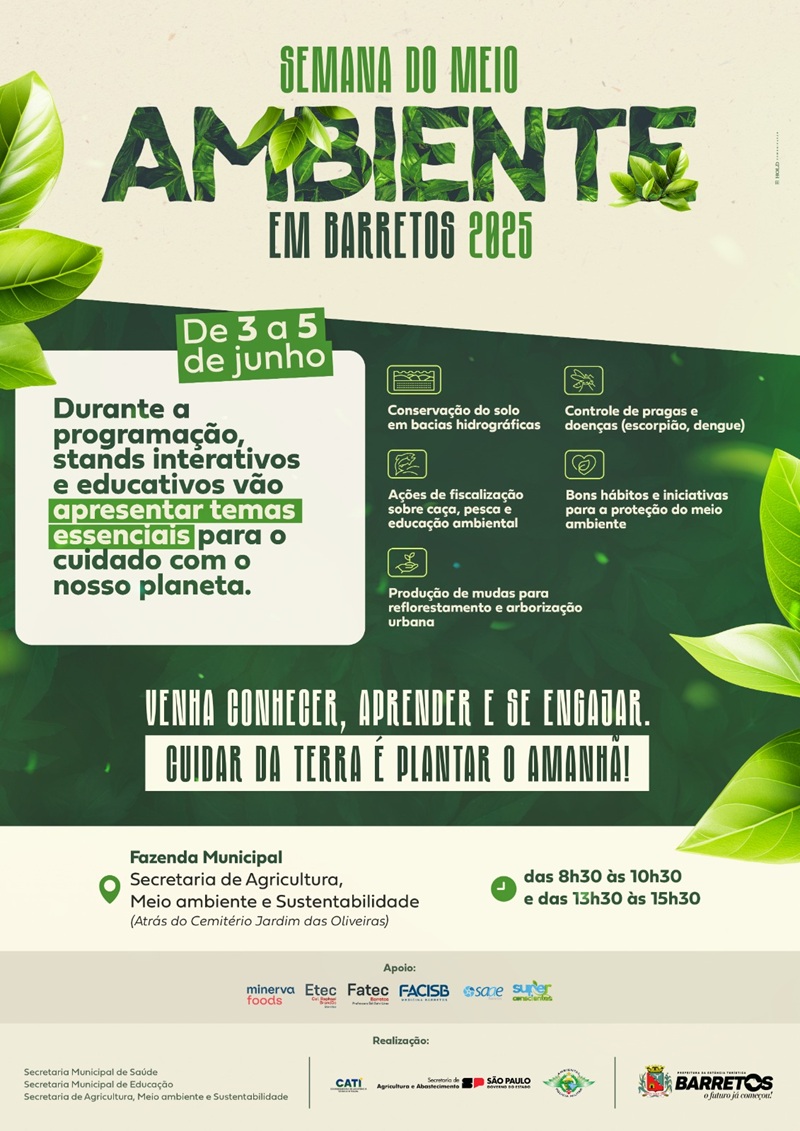 Imagem JPG, Semana do Meio Ambiente 2025 será celebrada em Barretos com atividades na Fazenda Municipal