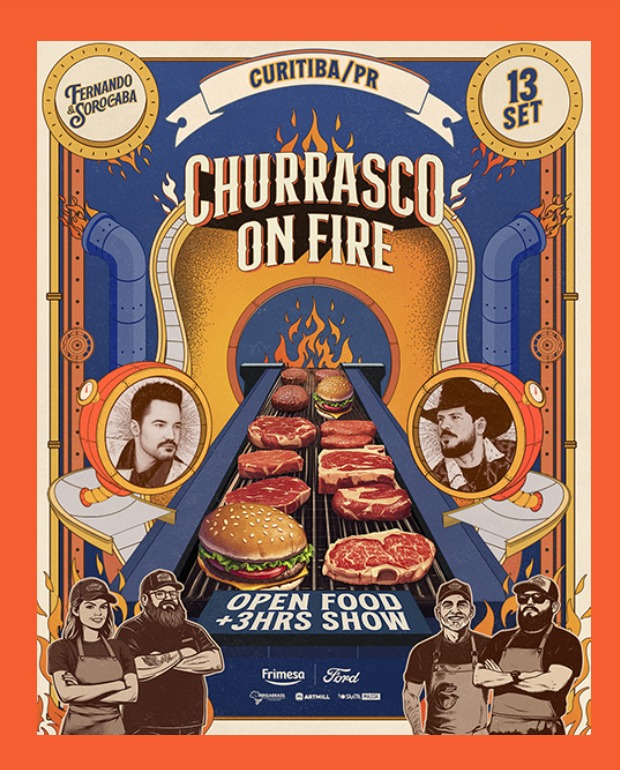 Imagem JPG, Churrasco On Fire, da dupla Fernando e Sorocaba, confirmado em Curitiba no dia 13 de setembro