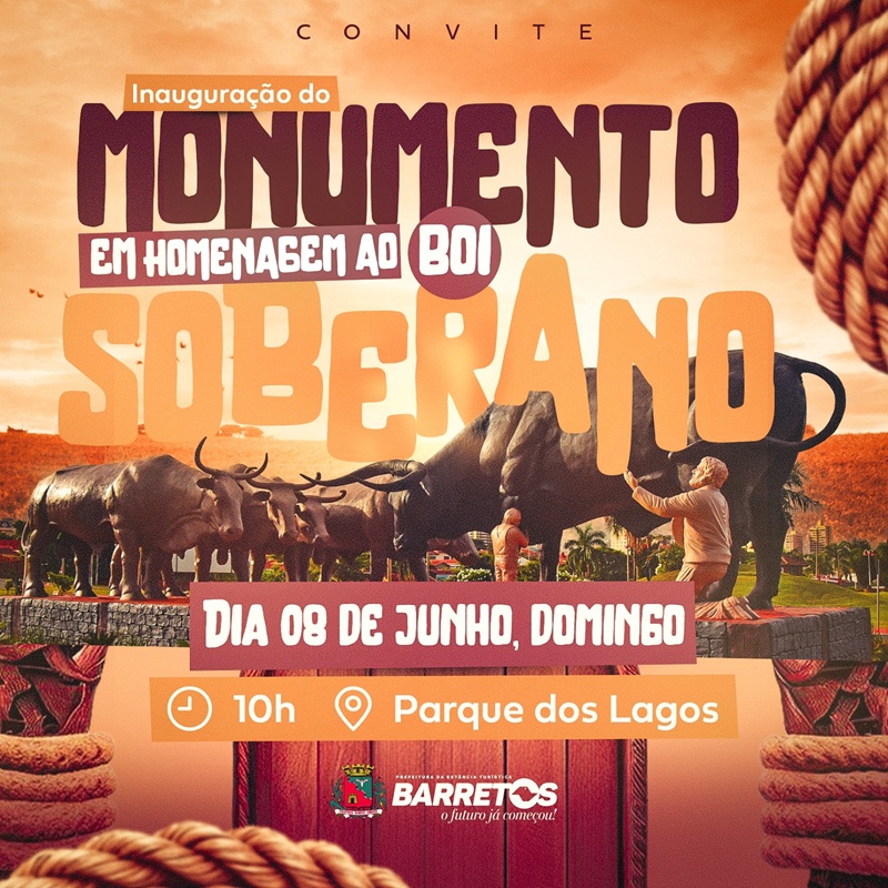 Imagem JPG, Prefeitura de Barretos inaugura Monumento ao Boi Soberano neste domingo, 8 de junho