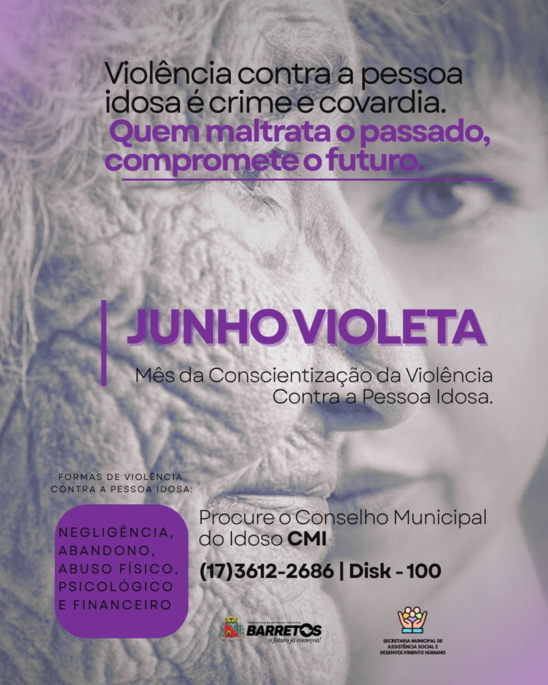 Imagem JPG, Junho Violeta: Prefeitura promove palestras sobre prevenção e enfrentamento à violência contra a pessoa idosa
