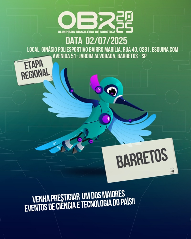 Imagem JPG, Barretos sedia etapa da Olimpíada Brasileira de Robótica 2025