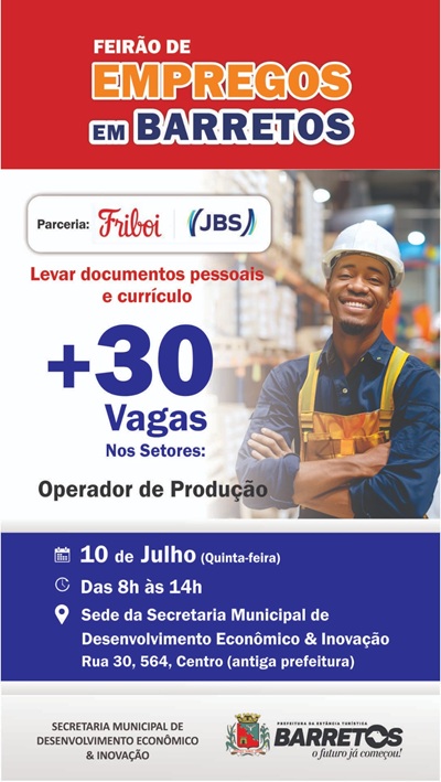 Imagem JPG, Mais de 30 vagas de empregos serão oferecidas em Feirão nesta quinta, 10