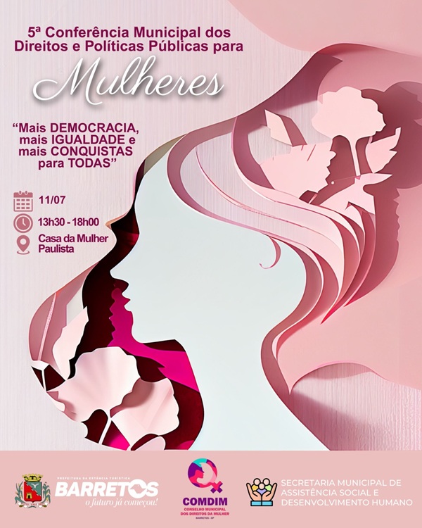 Imagem JPG, Conferência Municipal dos Direitos e Políticas Públicas para Mulheres será realizada na tarde desta sexta, dia 11