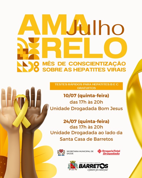 Imagem JPG, Testagens gratuitas para Hepatites B e C serão realizadas em frente à Drogadada Bom Jesus nesta quinta-feira, 10